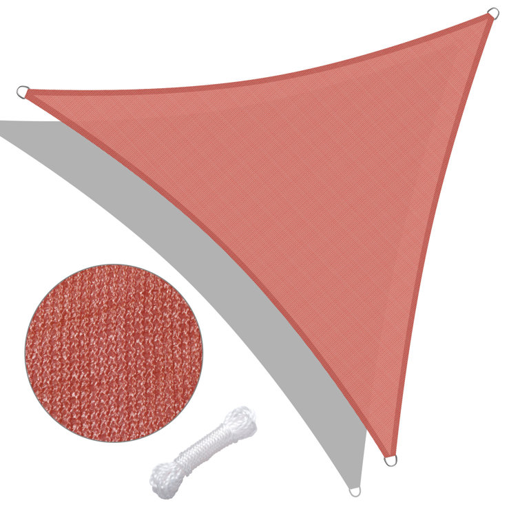 Yescom 11Ft 97% UV Block Triangle Sun Shade Sail Outdoor Patio Pool Garden Yard Lawn Carport Cover Net Awning Canopy Red